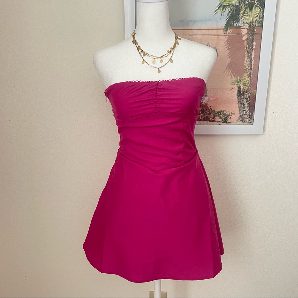 Amelie Teje Belle Mini Dress in Fuchsia Size Medium - Picture 4 of 7